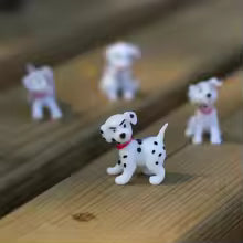 6pcs Mini Spotted Dog Figurine Miniature Fairy Garden Animal Statue Craft Home