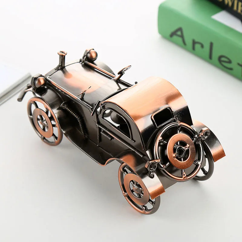 Retro Vintage Iron Classic Car Model Craft Office Home Creative Decoration Ornament Miniature Desktop Art Ornaments Crafts