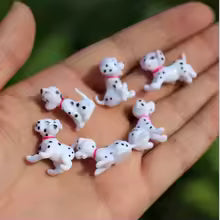 6pcs Mini Spotted Dog Figurine Miniature Fairy Garden Animal Statue Craft Home