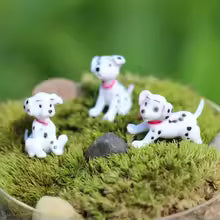 6pcs Mini Spotted Dog Figurine Miniature Fairy Garden Animal Statue Craft Home