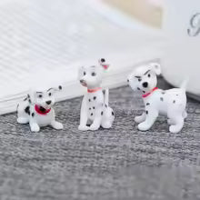 6pcs Mini Spotted Dog Figurine Miniature Fairy Garden Animal Statue Craft Home