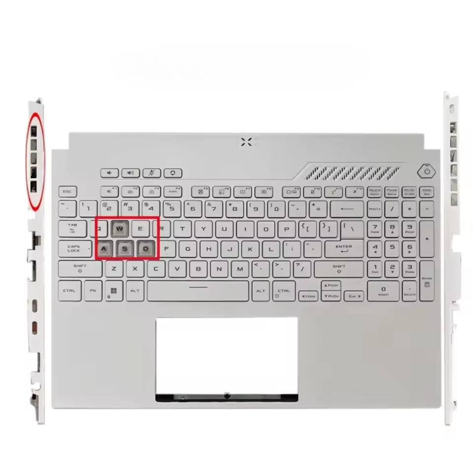 New Keyboard For TUF Gaming FX507 FA507 FX517 A15 F15 Palmrest Upper Top Case with US Backlit Keyboard Black White (2022 Year)