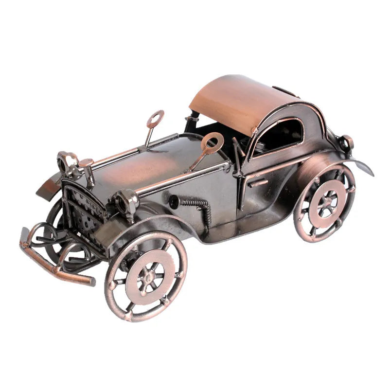 Retro Vintage Iron Classic Car Model Craft Office Home Creative Decoration Ornament Miniature Desktop Art Ornaments Crafts
