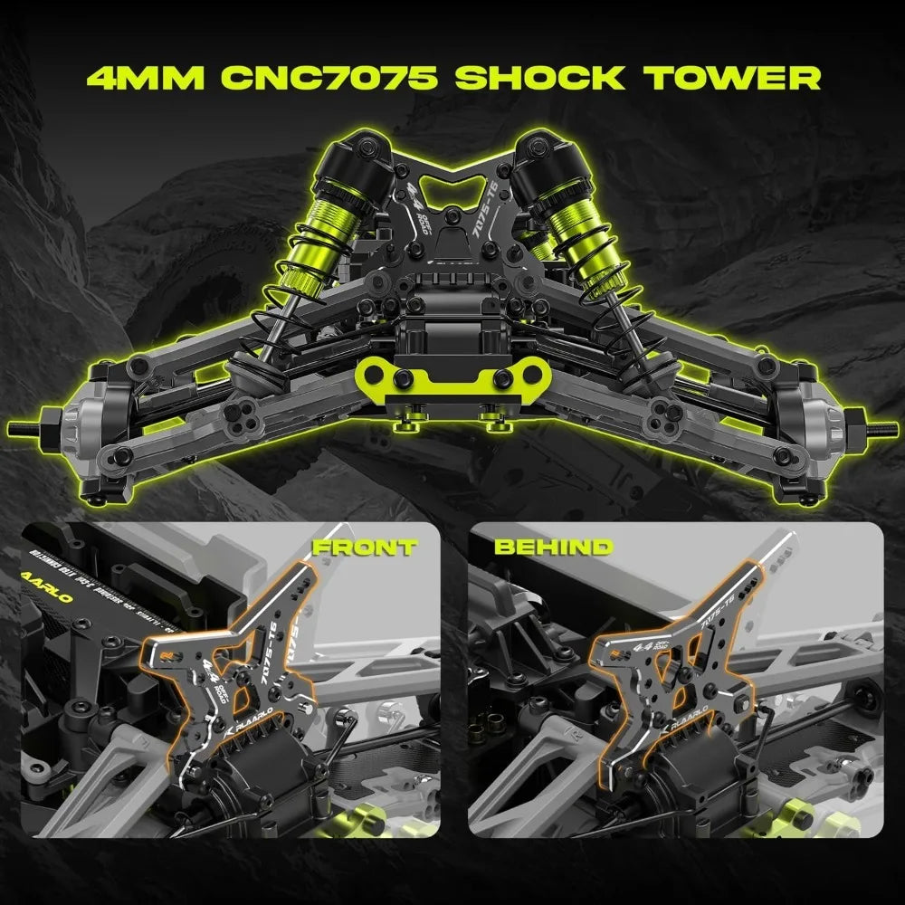 Mini 1:10 Carbon Fiber RC Car Roller Chassis for Adults 4X4 Off Road Truck with Central Differential All Terrain Monster