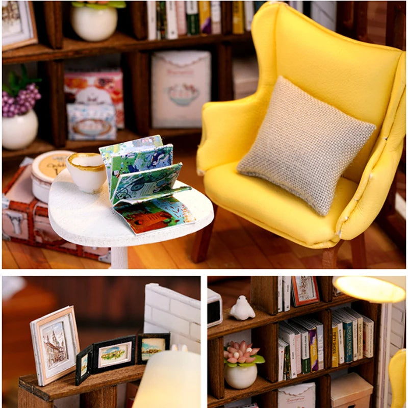 Mini Doll House DIY 3D Puzzle Assembly Building Model Toys Home Bedroom Decoration With Furniture Wooden Craft Gifts DollHouses