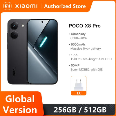 Global Version Xiaomi POCO X8 Pro 5G Mobile 120Hz Ultra-Bright AMOLED Display Smartphone 1.5K Dimensity 8500-Ultra NFC 50MP