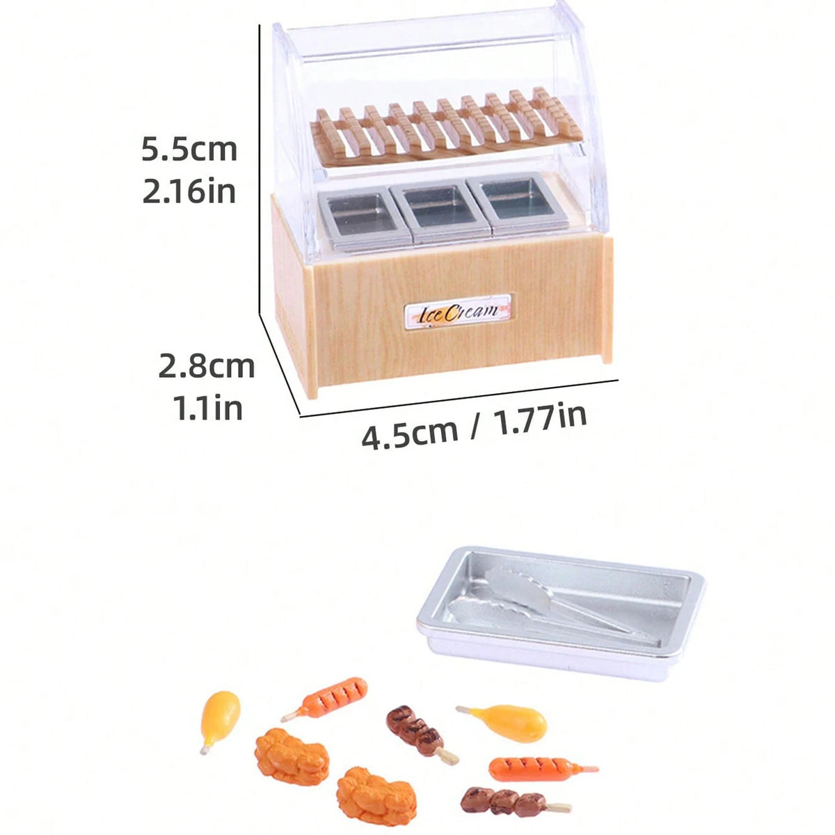 Dollhouse Miniature Bread Cabinet Food Snack Stall: 1/12 Mini Simulation Supermarket Shopping Coffee Shop Scene Decoration Model