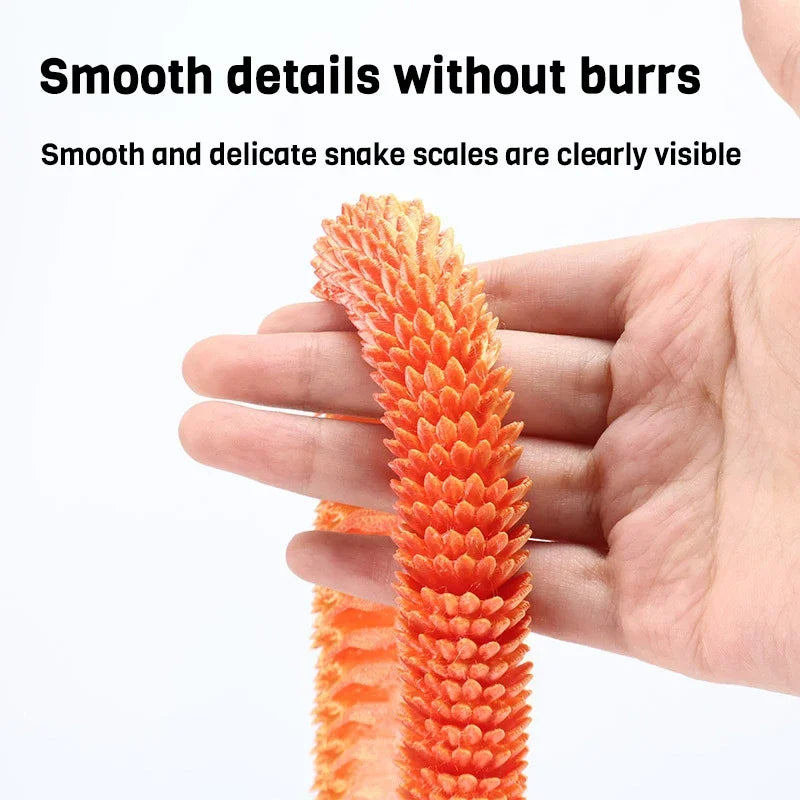 3D Printed Snake Movable Joint Fidget Toy Figurine Simulation Snake Office Desktop Ornament Christmas Gifts Crafts Miniatures