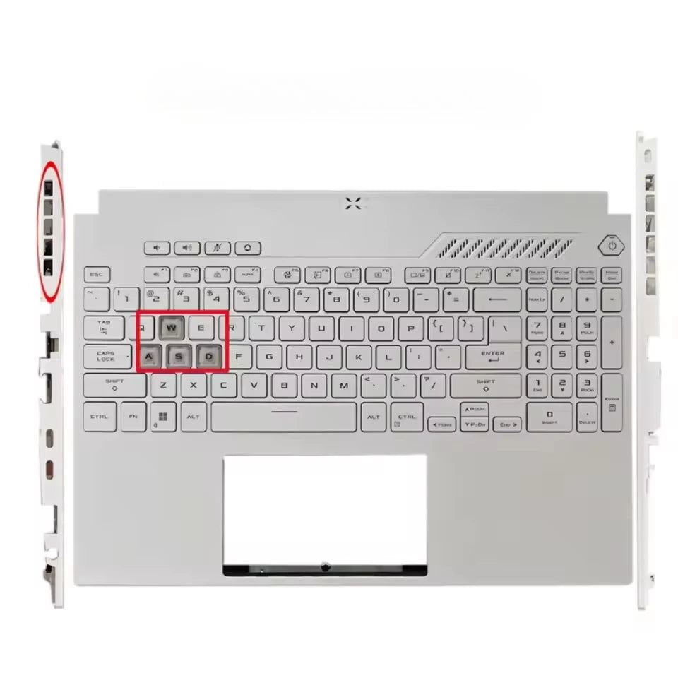 New Keyboard For TUF Gaming FX507 FA507 FX517 A15 F15 Palmrest Upper Top Case with US Backlit Keyboard Black White (2022 Year)