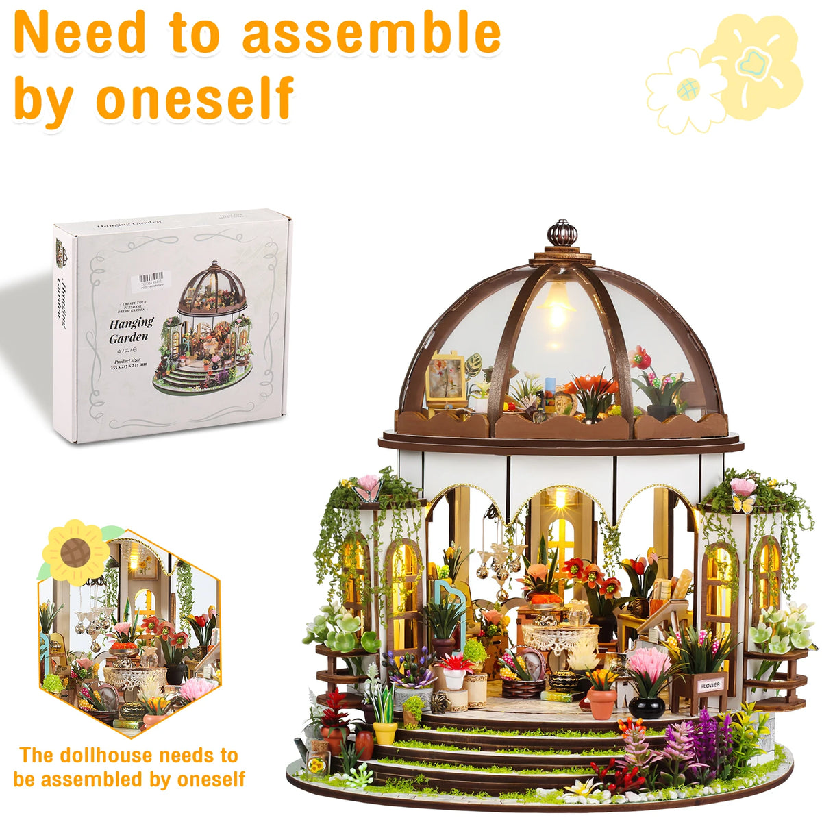 DIY Miniature Dollhouse Kit 1:24 Scale 3D Puzzle Assembly Building Toys w LED Light and Furniture Handmade Furniture DollHouses
