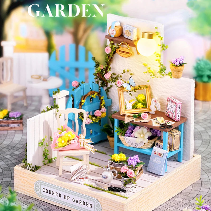 Mini Doll House DIY 3D Puzzle Assembly Building Model Toys Home Bedroom Decoration With Furniture Wooden Craft Gifts DollHouses