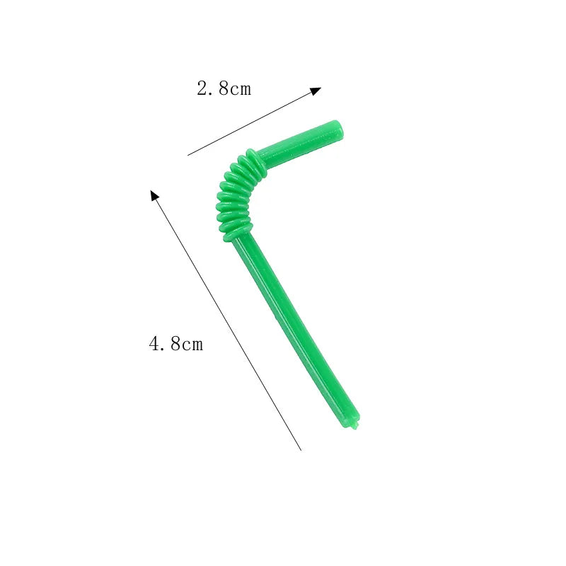 Doll House Miniature Bent Drink Straw Simulation Model Toys For Mini Drink Beverage Cup Decoration Accessories 20pc/lot