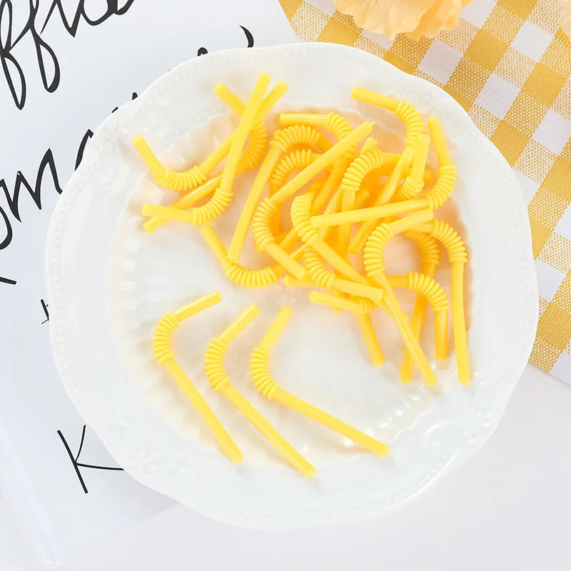 Doll House Miniature Bent Drink Straw Simulation Model Toys For Mini Drink Beverage Cup Decoration Accessories 20pc/lot