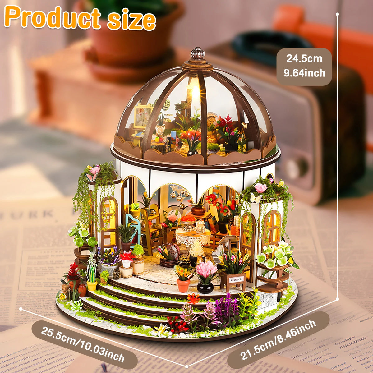 DIY Miniature Dollhouse Kit 1:24 Scale 3D Puzzle Assembly Building Toys w LED Light and Furniture Handmade Furniture DollHouses