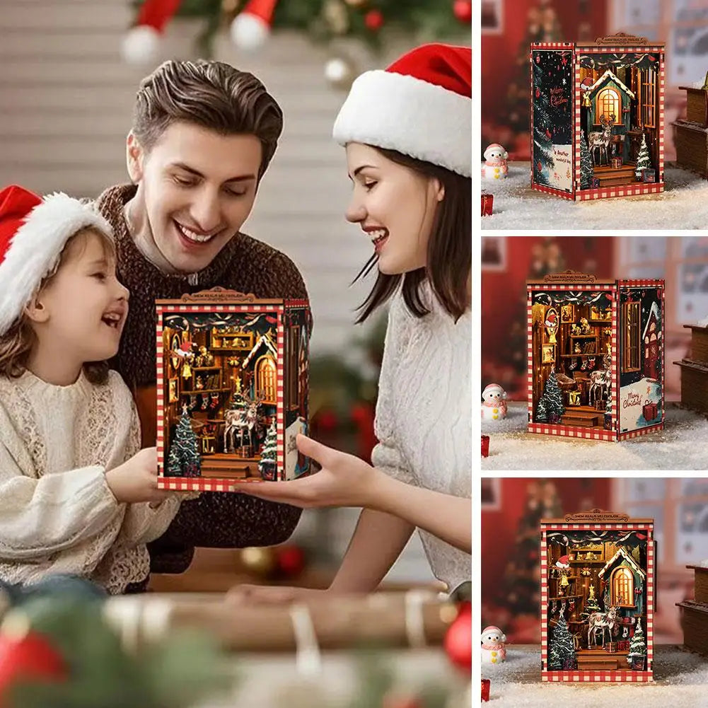 Christmas Decoration DIY Big Doll House 3D Puzzle Assembly Building Model Toys Doll Houses Home Ornament Desk Decoration