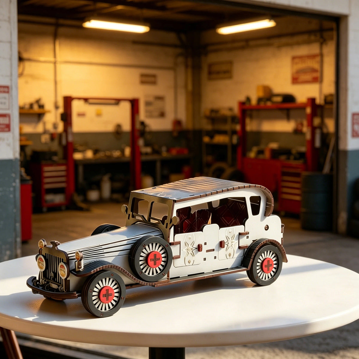 DIY 3D Wooden Vintage Classic Car Miniature Model Kits Assembly Jigsaw Puzzles for Friends Birthday Gifts