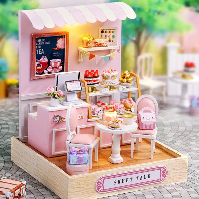 Mini Doll House DIY 3D Puzzle Assembly Building Model Toys Home Bedroom Decoration With Furniture Wooden Craft Gifts DollHouses