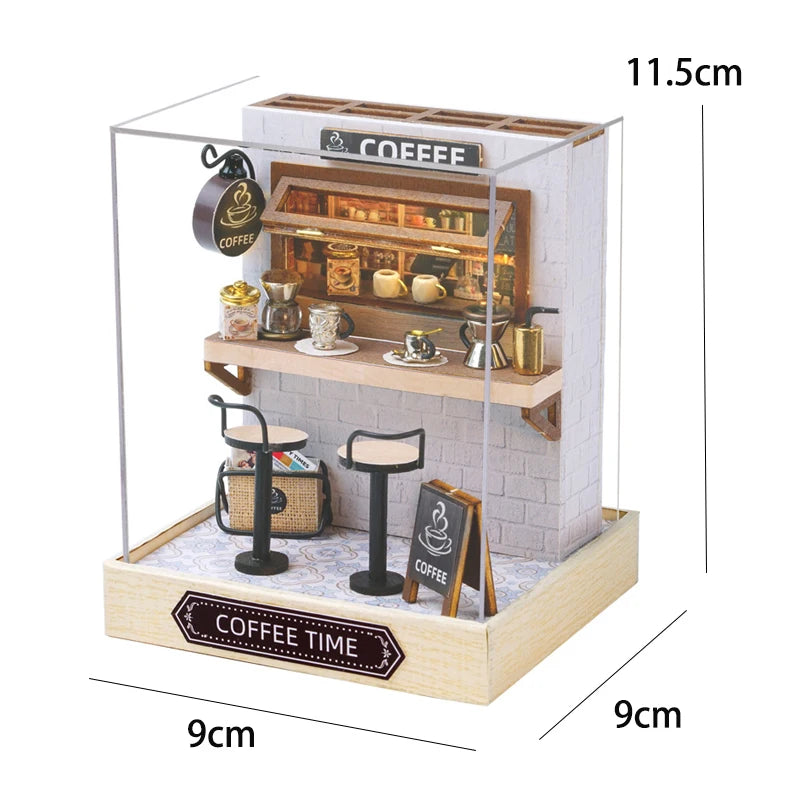 Mini Doll House DIY 3D Puzzle Assembly Building Model Toys Home Bedroom Decoration With Furniture Wooden Craft Gifts DollHouses