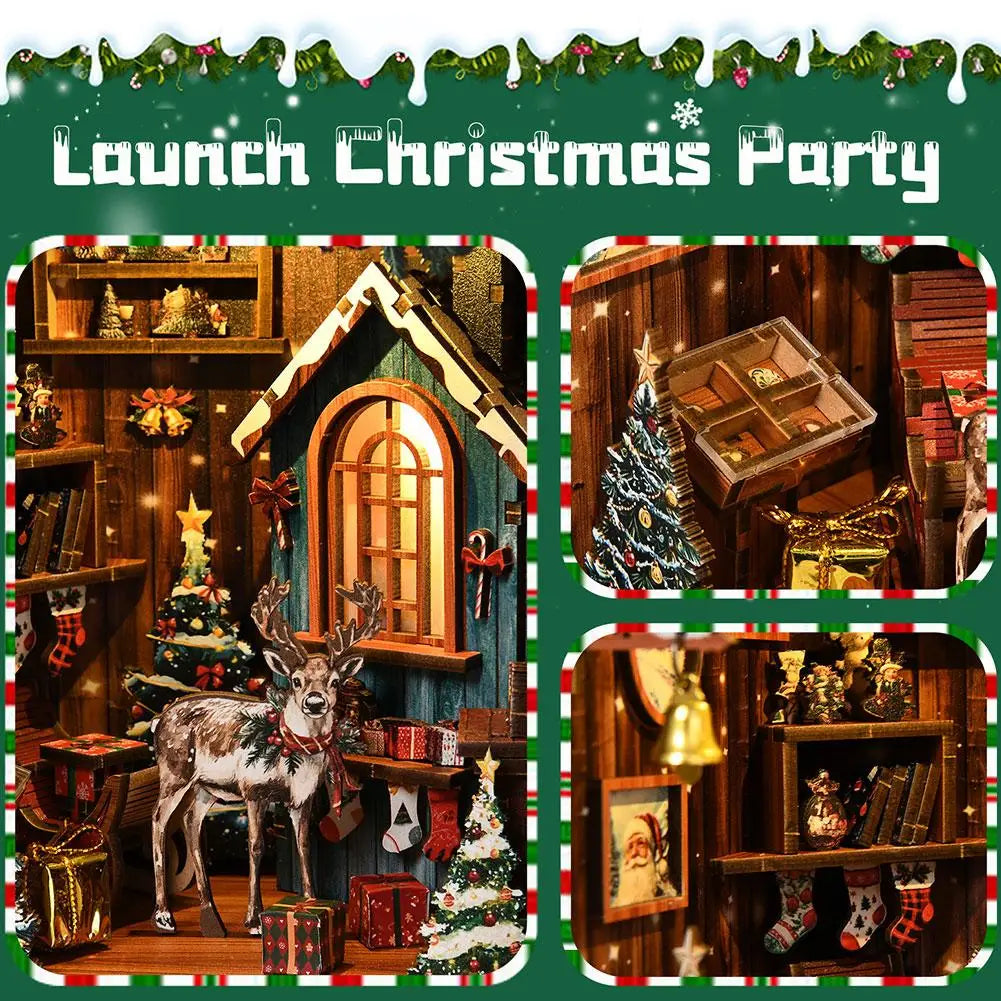 Christmas Decoration DIY Big Doll House 3D Puzzle Assembly Building Model Toys Doll Houses Home Ornament Desk Decoration