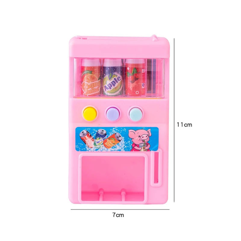Hot-selling Children's Simulation Mini-coin-operated Beverage Vending Machine Self-service Beverage Cute Funny Toys For Children
