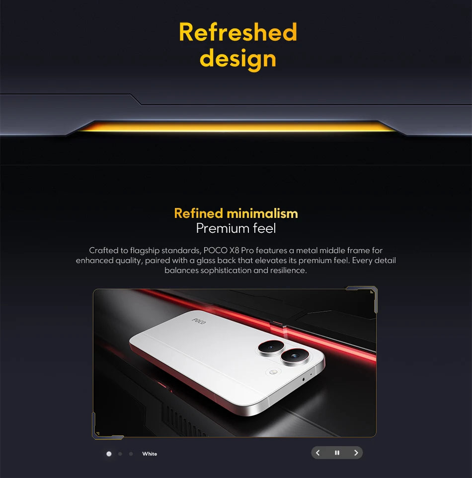 Global Version Xiaomi POCO X8 Pro 5G Mobile 120Hz Ultra-Bright AMOLED Display Smartphone 1.5K Dimensity 8500-Ultra NFC 50MP
