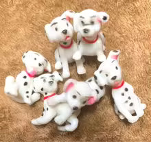 6pcs Mini Spotted Dog Figurine Miniature Fairy Garden Animal Statue Craft Home