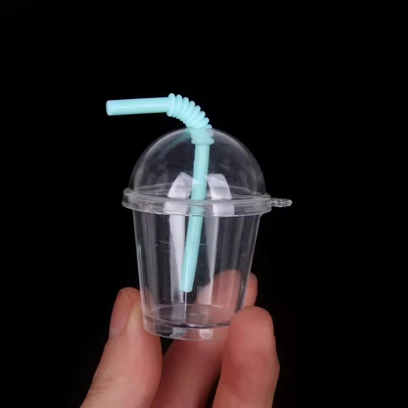 Doll House Miniature Bent Drink Straw Simulation Model Toys For Mini Drink Beverage Cup Decoration Accessories 20pc/lot