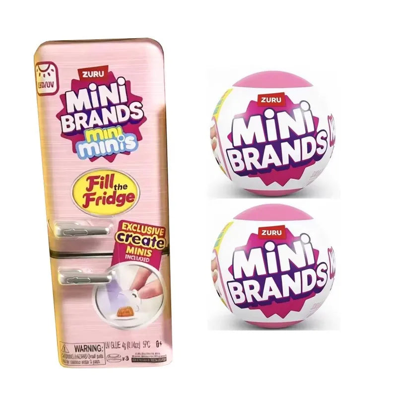 HOT Led Light Up Mini Refrigerator Toy Set House Mini Fridge with Mini Food Micro Kitchen Scene Decoration Pretend Play Gift ﻿