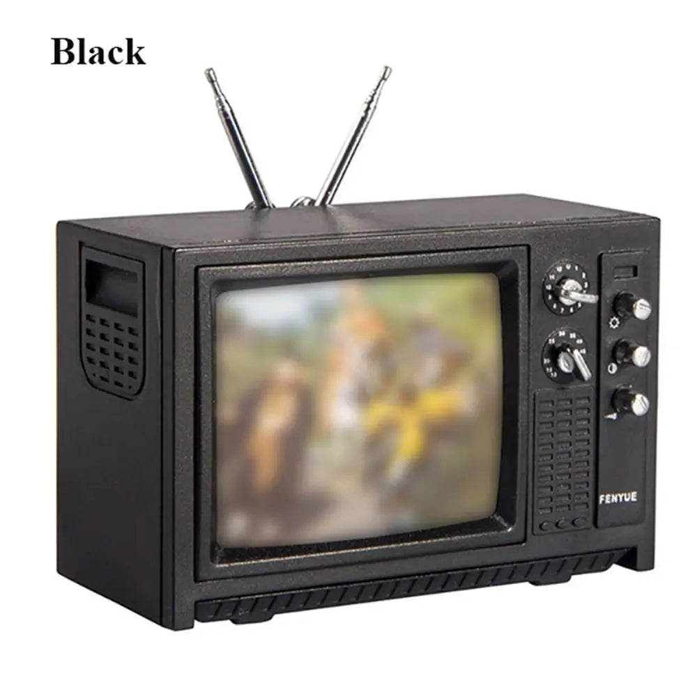 Television Ornaments Miniature Simulation Furniture 1:12 DollHouse Mini Retro Portable TV Toy For BJD Doll Room Decoration