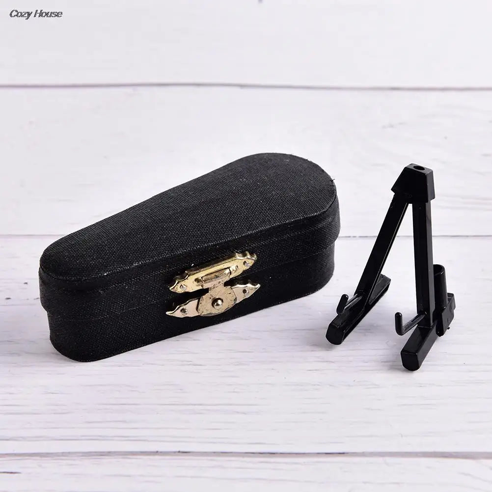 8cm Collection Decorative Ornaments Model Decoration Gifts With Support Miniature Musical Instruments Mini Violin Wooden