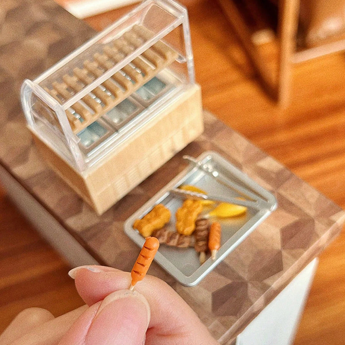 Dollhouse Miniature Bread Cabinet Food Snack Stall: 1/12 Mini Simulation Supermarket Shopping Coffee Shop Scene Decoration Model