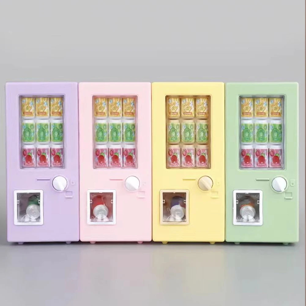 1/12 Mini Beverage Machine Supermarket Can Drink Vending Machine Play House Model Scene Kitchen Toy Dollhouse Furniture Model