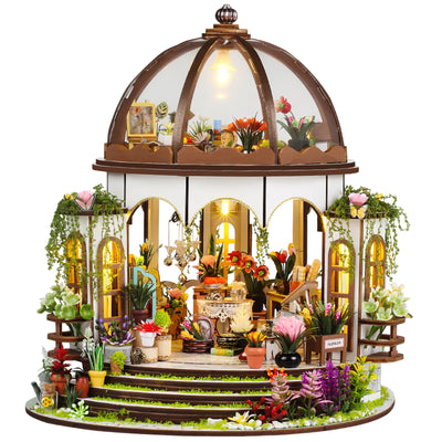 DIY Miniature Dollhouse Kit 1:24 Scale 3D Puzzle Assembly Building Toys w LED Light and Furniture Handmade Furniture DollHouses