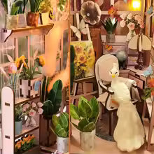 Book Nook Kit Greenhouse Sunlight Room Dollhouse Booknook 3D Wooden Puzzle Miniature