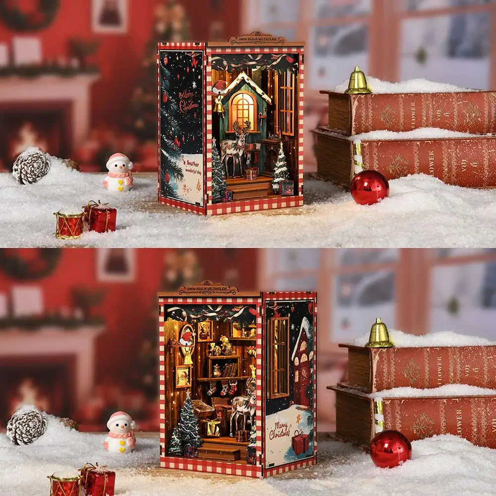 Christmas Decoration DIY Big Doll House 3D Puzzle Assembly Building Model Toys Doll Houses Home Ornament Desk Decoration