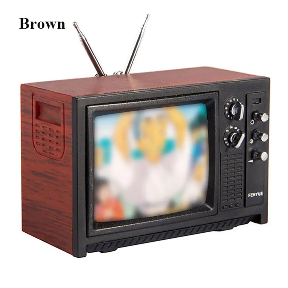 Television Ornaments Miniature Simulation Furniture 1:12 DollHouse Mini Retro Portable TV Toy For BJD Doll Room Decoration