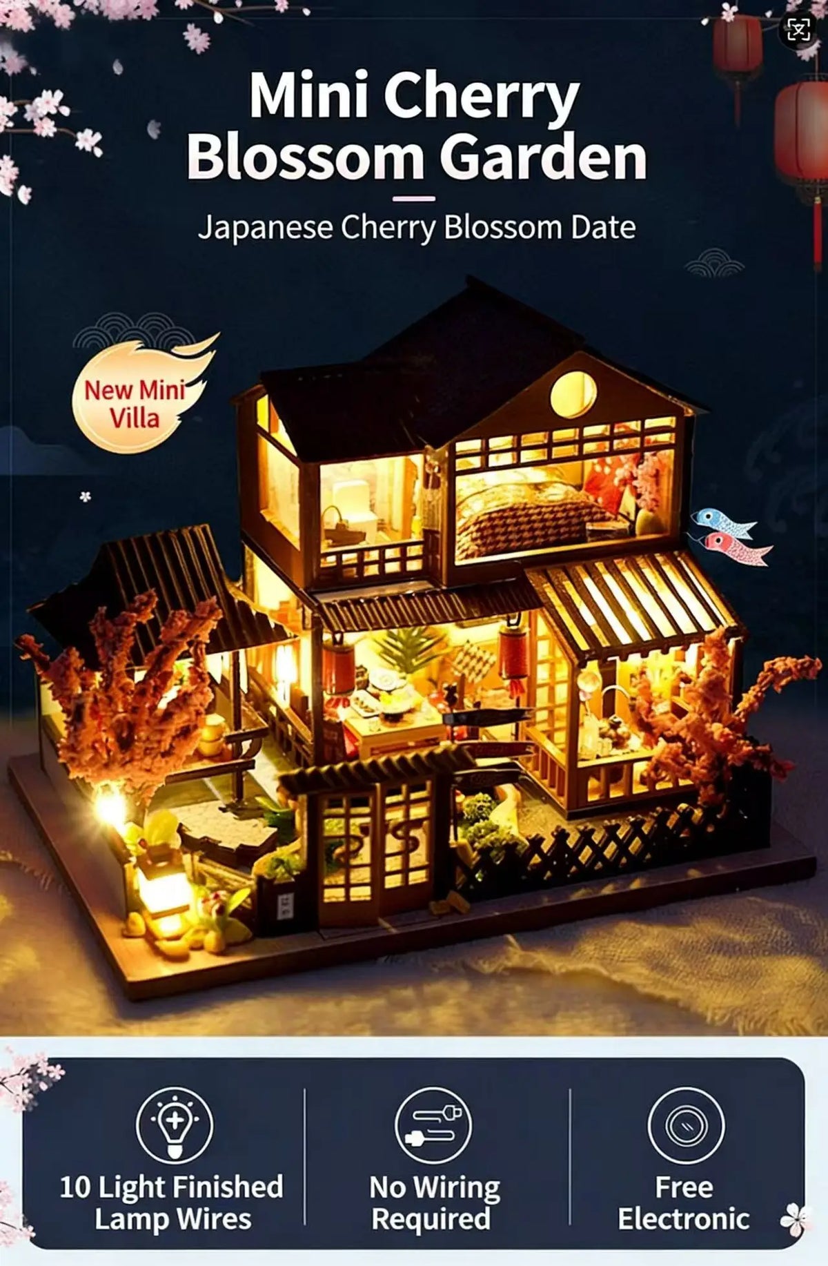 Diy Mini Wooden Dollhouse With Furniture Light Kit Doll House Casa Miniature Accessories Handmade Wooden Toys Birthday Gifts