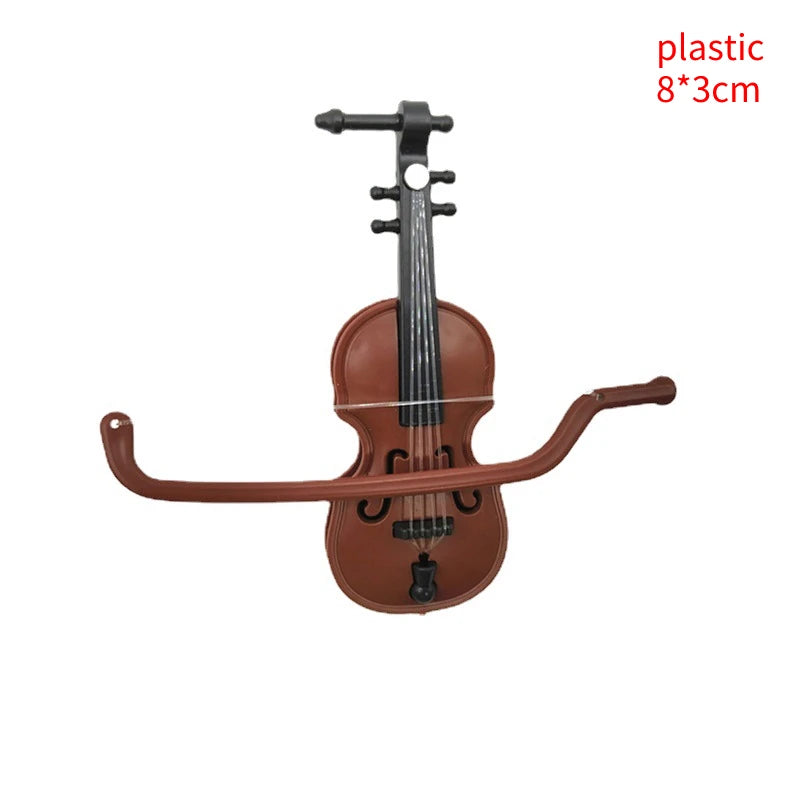 8cm Collection Decorative Ornaments Model Decoration Gifts With Support Miniature Musical Instruments Mini Violin Wooden