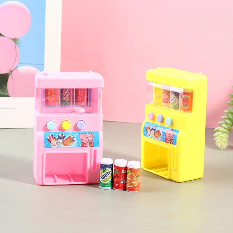 Hot-selling Children's Simulation Mini-coin-operated Beverage Vending Machine Self-service Beverage Cute Funny Toys For Children