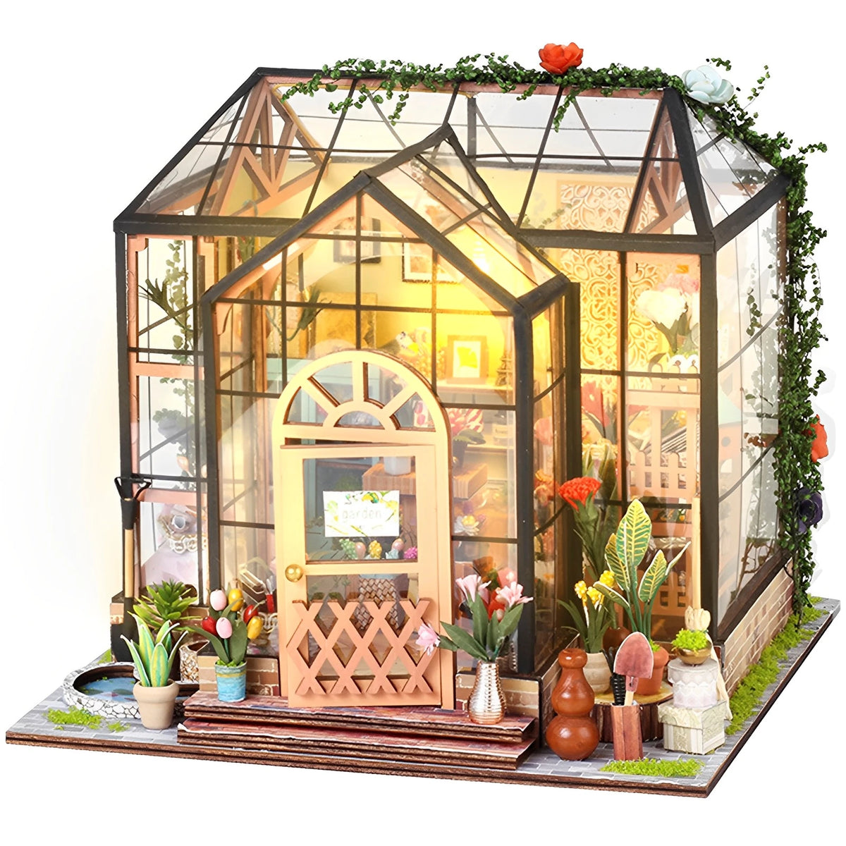 DIY Miniature Dollhouse Kit 1:24 Scale 3D Puzzle Assembly Building Toys w LED Light and Furniture Handmade Furniture DollHouses