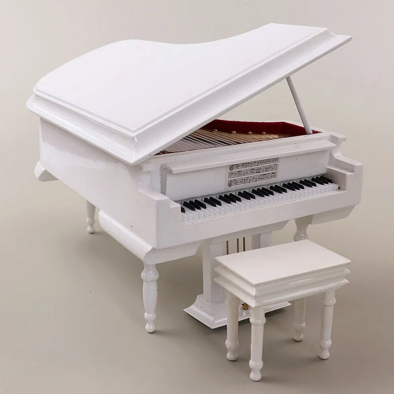 Handmade Wooden Musical Instruments Collection Decorative Ornaments Mini Piano Miniature Model Decoration Gifts