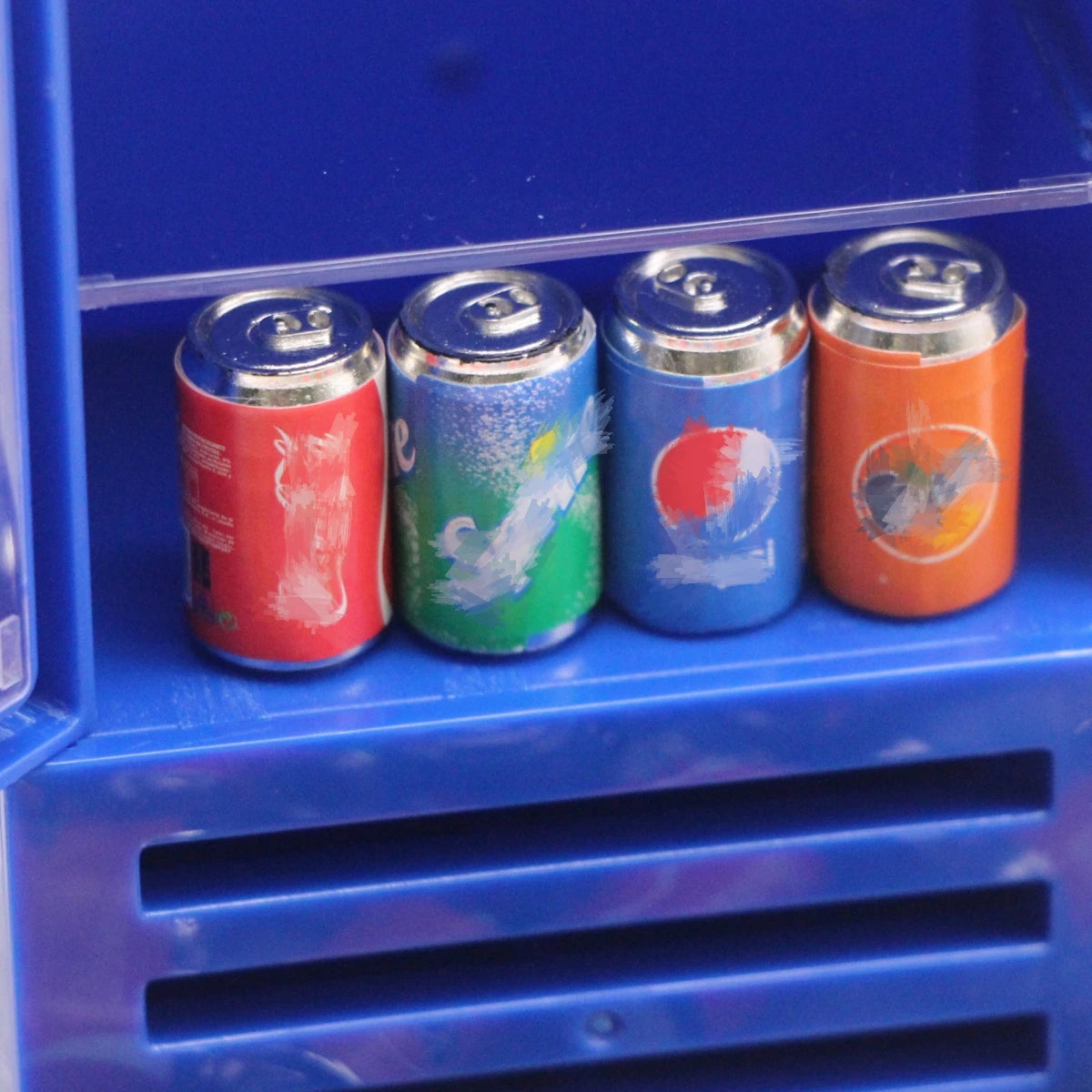 4Pcs Dollhouse Miniature Beverage Can Soda Can Soda Pop Cans Tins Mini Drink Bottle Dollhouse Decoration Shop Drinks Supply Acce