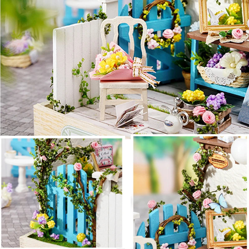 Mini Doll House DIY 3D Puzzle Assembly Building Model Toys Home Bedroom Decoration With Furniture Wooden Craft Gifts DollHouses