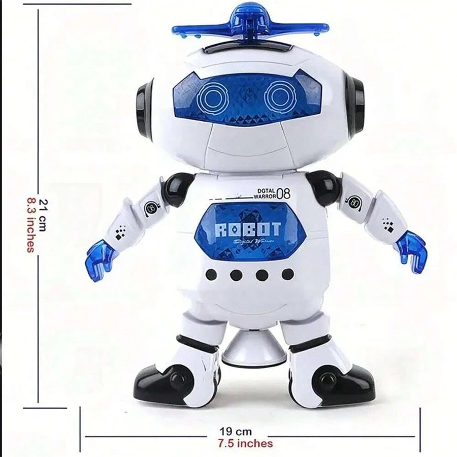 Intelligent dancing robot toy with 360 ° rotation and light effect electric toy, fun interactive game for children aged 14 and a