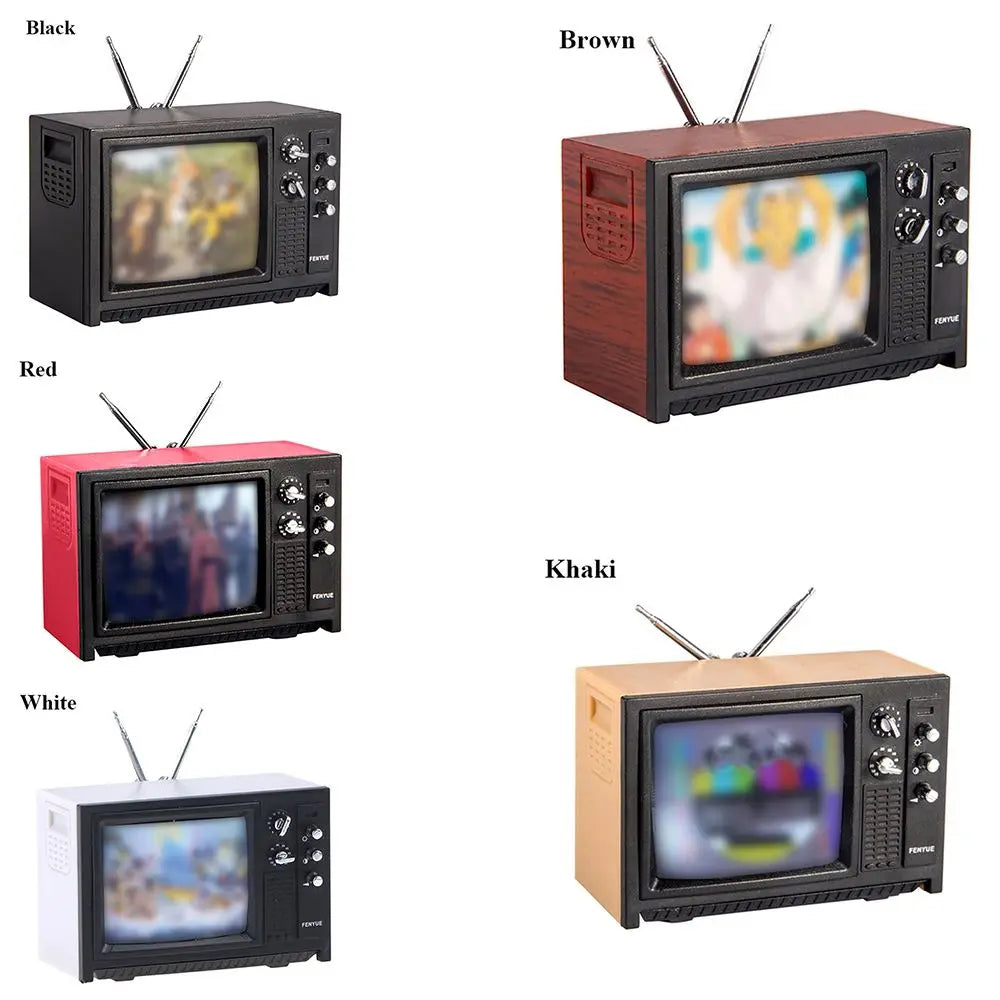 Television Ornaments Miniature Simulation Furniture 1:12 DollHouse Mini Retro Portable TV Toy For BJD Doll Room Decoration