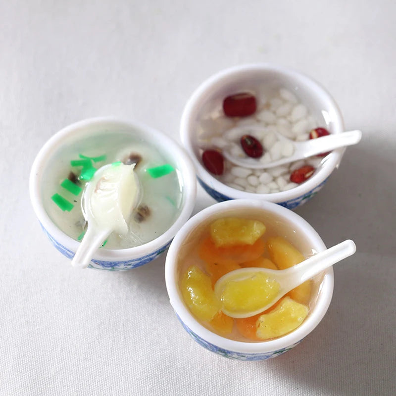 (.) 1Pcs Random Colour 1:6 Mini Dollhouse Bowl Desserts Food For Doll Kitchen Decor Accessories Toys