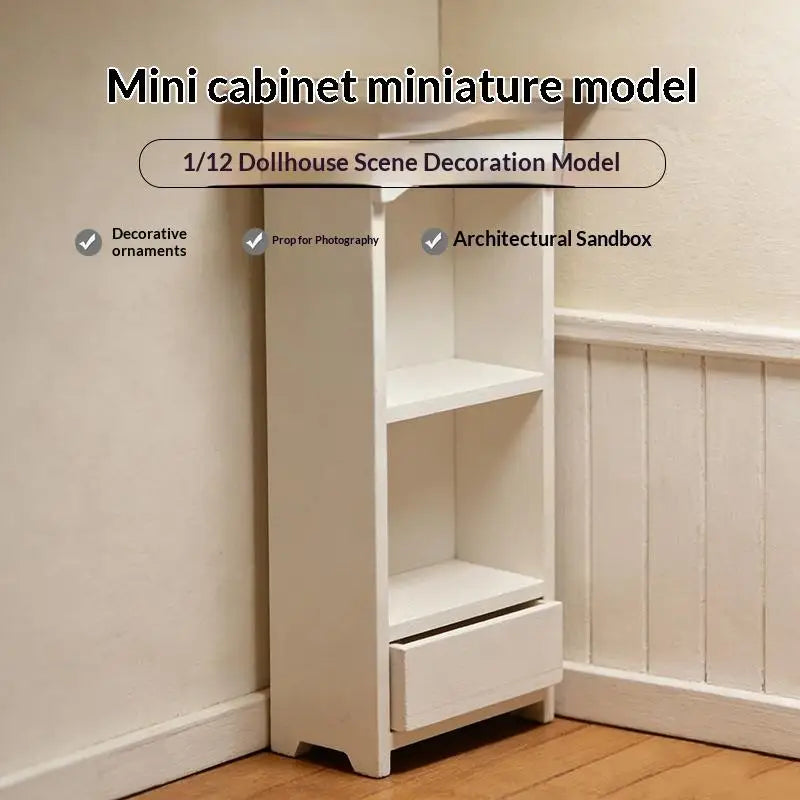 Miniature Bookshelf Ornament Micro Scene Storage Racks 1/12 Dollhouse Display Cabinet Model Furniture Decor Accessories Gift