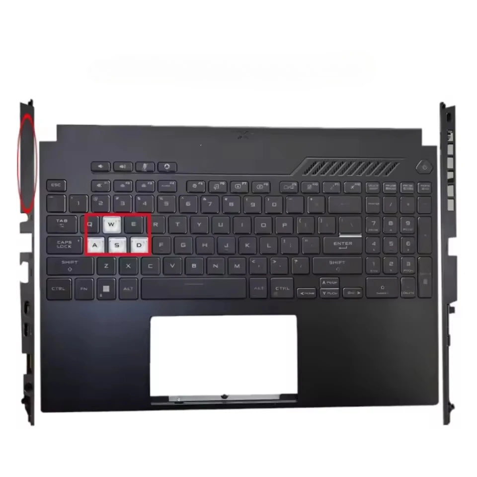New Keyboard For TUF Gaming FX507 FA507 FX517 A15 F15 Palmrest Upper Top Case with US Backlit Keyboard Black White (2022 Year)