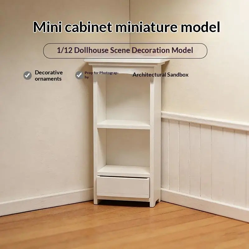 Miniature Bookshelf Ornament Micro Scene Storage Racks 1/12 Dollhouse Display Cabinet Model Furniture Decor Accessories Gift