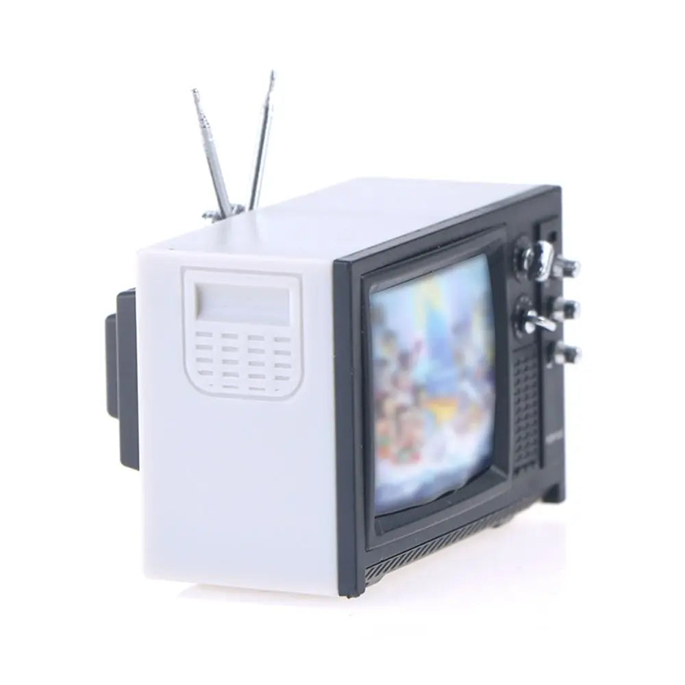 Television Ornaments Miniature Simulation Furniture 1:12 DollHouse Mini Retro Portable TV Toy For BJD Doll Room Decoration
